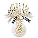 Bachelorette Straws- Gold Paper Straws with Banners