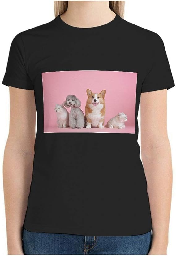 Womens Cotton Pet Dog TShirts Personalized Top Black XL