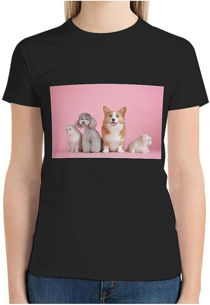 Womens Cotton Pet Dog TShirts Personalized Top Black XL