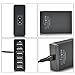 ETvalley 50W 6 USB Ports Charger Desktop Charger Charging Station for Apple Samsung Android and Other Devices (Black)