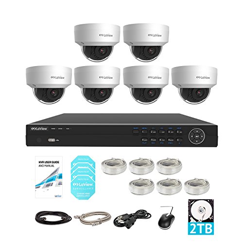 LaView 8 Channel Full HD 1080P Business and Home Security Camera System 6X PoE Weatherproof Dome IP Cameras with HD 2TB Surveillance NVR