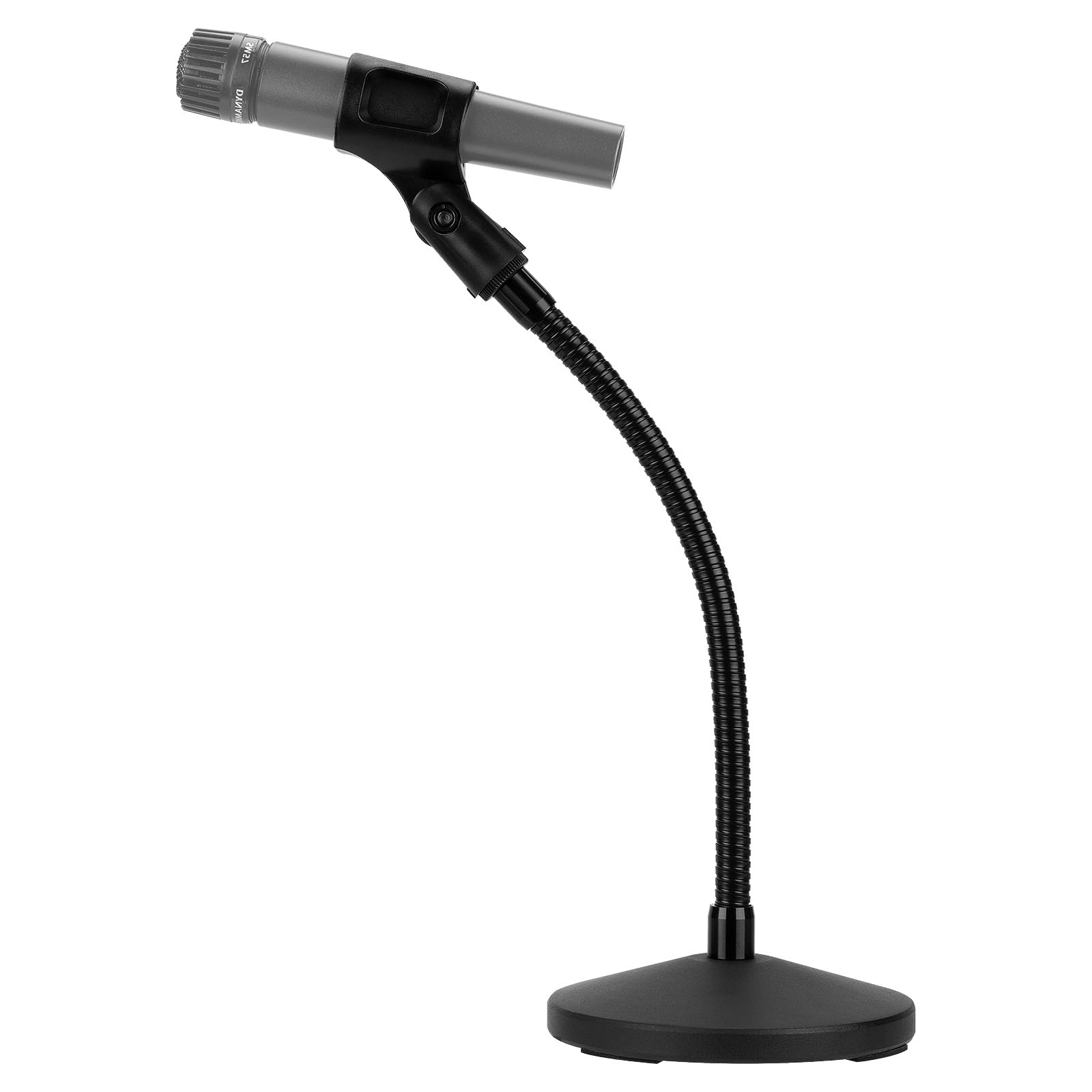 Geekria for Creators Gooseneck Tabletop Microphone Stand with Flexible Arm, Adjustable Desk Mic Holder with Weighted Base, Compatible with Shure KSM11, SM57, TONOR D5, K1