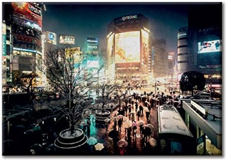 Digital painting Canvas Japan Tokyo Shibuya Crossing decor 28x20 in