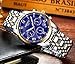 NIBOSI Men Watches Analog Quartz Stainless Steel Watches for Men Waterproof Business Classic Desiger Wrist Watch Day&Date (Rose Blue)
