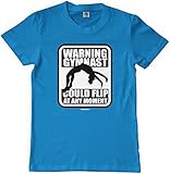 Threadrock Big Girls' Warning Gymnast Could Flip at any Moment Youth T-Shirt