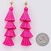Jane Stone Fashion Tassel Earrings Statement Bohemian Multi Layered Gold Plated Rosy Jewelry for Women Girls
