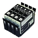 Generic Compatible Ink Cartridges Replacement for Epson T1251(4xBlack, 4-Pack)