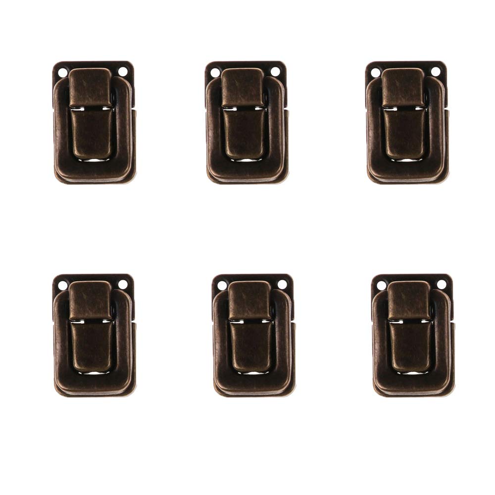 Toggle Catch Lock Retro Decorative Hasp for Suitcase Chest Trunk Latch Clasp Pack of 6 (Bronze-38 * 25mm)