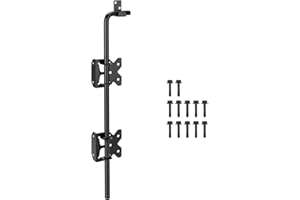 YONSIN 18" Cane Bolt Heavy Duty Drop Rod Gate Stopper Adjustable, Gate Ground Latch Hardware for Wooden Fences Metal Gates Doors, Gate Drop Pin for Holding Gate to The Ground, Black Finish