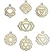 JGFinds Indian Chakra Energy Charms - 21 Pieces, 3 of Each Gold Tone DIY Jewelry Making Supplies