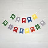 Happy Birthday Banner Bunting Laser Cut Felt 60 inches wide - Party Colors by Decomod