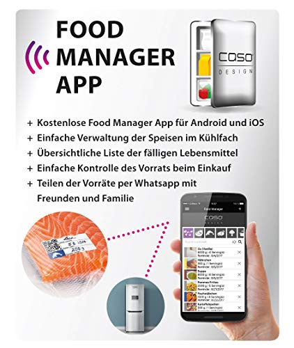 CASO VC100 Vakuumierer - Vakuumiergerät, Lebensmittel bleiben bis zu 8x länger frisch - natürliche Aufbewahrung ohne… – Bild 3