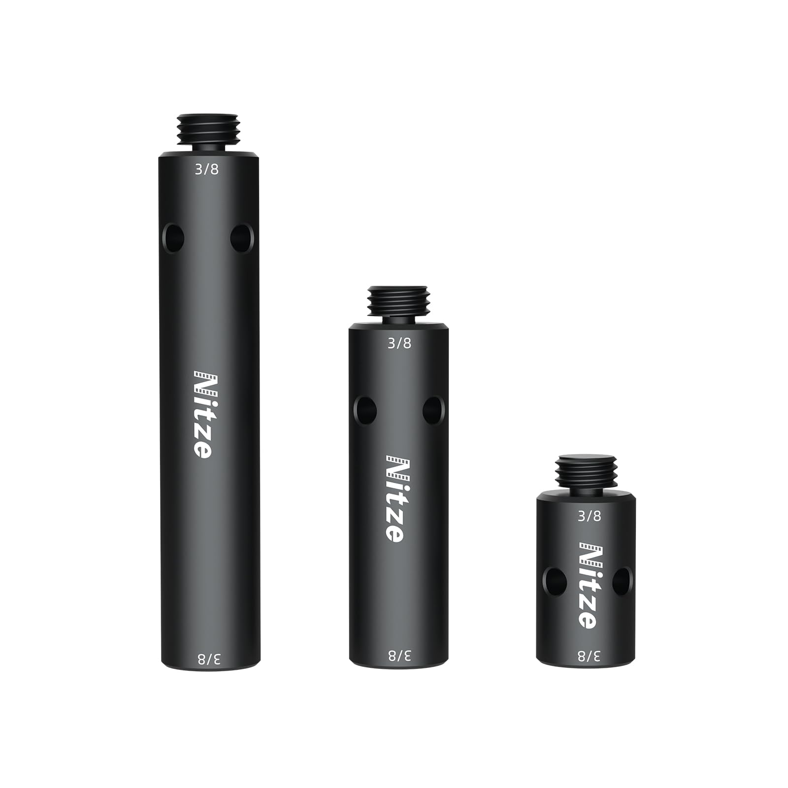 Nitze 15mm Aluminum Alloy Rod Kit with 3/8" Thread (1 Inch/2 Inch/3 Inch)-R15-3/8-Kit