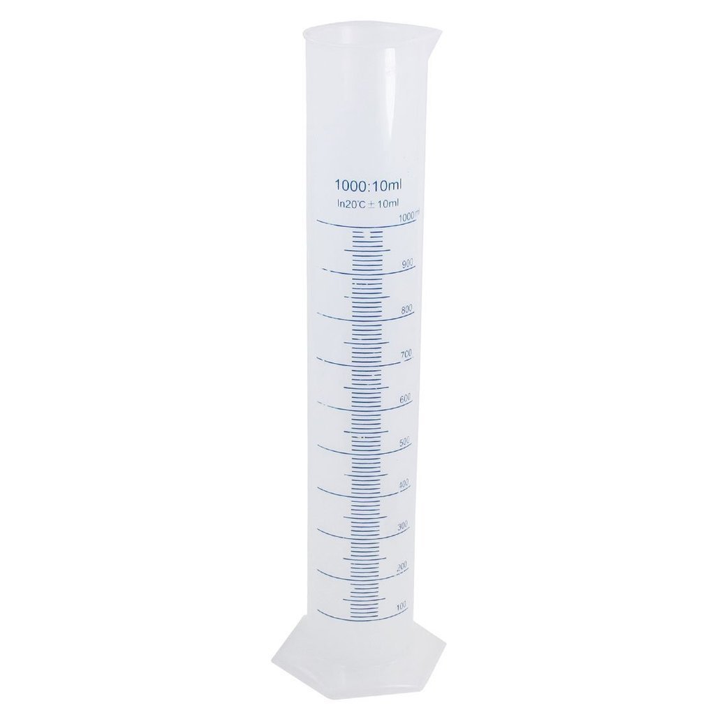 Winterworm® 1000ml Transparent Plastic Graduated Cylinder for Laboratory Tests