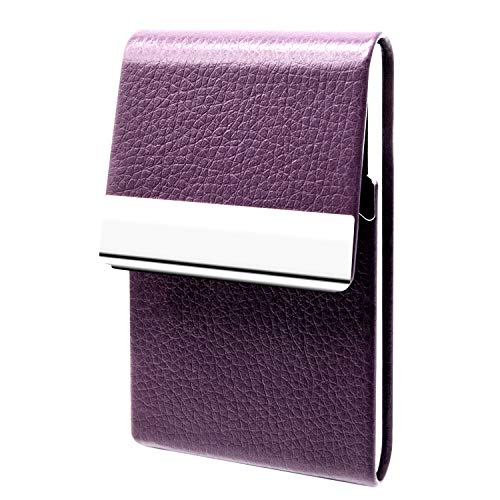image for Padike PU Leather Business Card Holder for Women Slim Pocket Business 