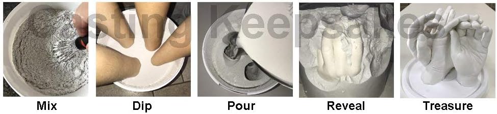 Luna Bean Keepsake Hands Casting KIT - Family Hand Mold | Clasped Group Hand Sculpture KIT & Molding KIT - Crafts for Adults & Kids DIY Anniversary Gifts (Cast up to 6 Hands)