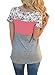 Itsmode Women Summer Casual Short Sleeve Floral T Shirt for Juniors Plus Size Tunic Tops Blouses XL Pink