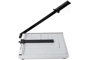 PUATUL Paper Cutter for Cardstock Heavy Duty 12 inch, 12" Cut Length Guillotine Paper Trimmer for Cardstock Metal Base, 12 Sheets Capacity, for Home Office Classroom School,gray lily