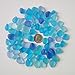 Sea Glass Beads/Beach Glass Beads for Jewelry Making (Medium Size / 10-14 mm, Multicolored Blue Cobalt Aqua Purple-Blue Mix, Not Drilled) (50 Pieces)