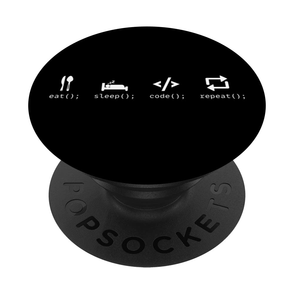 Eat Sleep Code Repeat Funny Computer Science Nerd Programmer PopSockets Swappable PopGrip