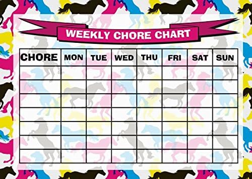 Childrens Kids Rota Reward Task Chore Chart Horses