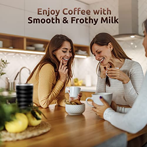 RATRSO Milk Frother, Electric Milk Steamer Soft Foam Maker with Two