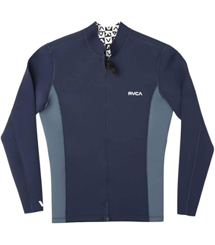 RVCA Men's Standard Front Zip Neoprene Wetsuit Jacket, Navy, S