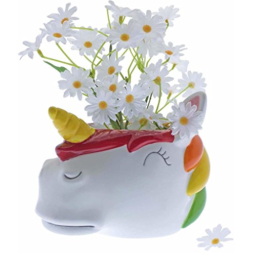 Rainbow Unicorn Ceramic Container Plant Pot Planter