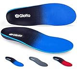 Giotto Plantar Fasciitis Flat Feet Orthotic High Arch Support Inserts Insoles Relieve Pronation Heel Ankle Foot Pain for Women Men-Black/Blue-4