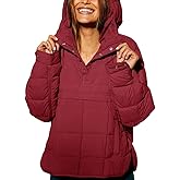 chouyatou Women's Quilted Pullover Puffer Jacket Packable Hooded Oversize Winter Coat Tops