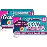 GAV Double Action Mixed Berries Chewable Tablets 48 Count - 2 Pack (Total 96 Tablet)