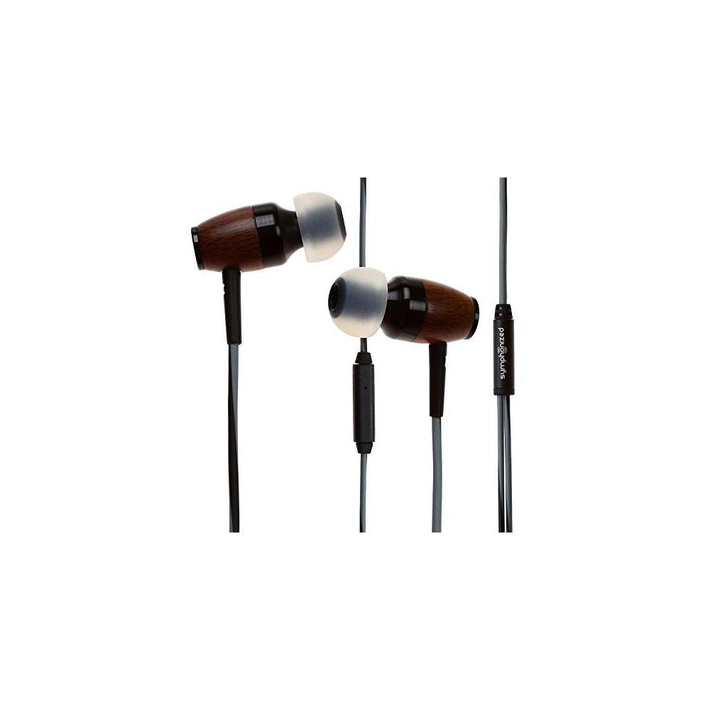 Symphonized DRM Premium Genuine Wood in-Ear Noise-isolating Headphones with Mic (Black/Gray)