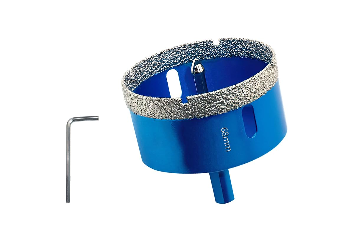 Teronbeta Diamond Hole Saw 68mm with Pilot Center Drill Bit, Vacuum Brazed Diamond Core Hole Cutter for Tile, Porcelain, Glass, Ceramic, Marble โ image 1