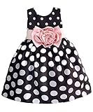 Hotone Baby Girls'  Polka Dot Flower Fancy Dress - 5-6 Years - Navy Blue