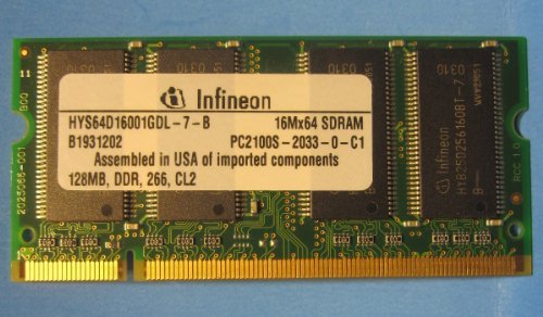 SODIMM SDRAM Memory 128MB 100MHz 144-pin ABR CL2 8x16 T017 PC100-222-620 MT8LSDT1664HG-10EB1