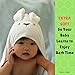 Baby Hooded Towel | 100% Natural Cotton | Luxury Extra Soft Babies and Small Childrens Bath Towel | Cute Bunny Style | by Modern Bubs