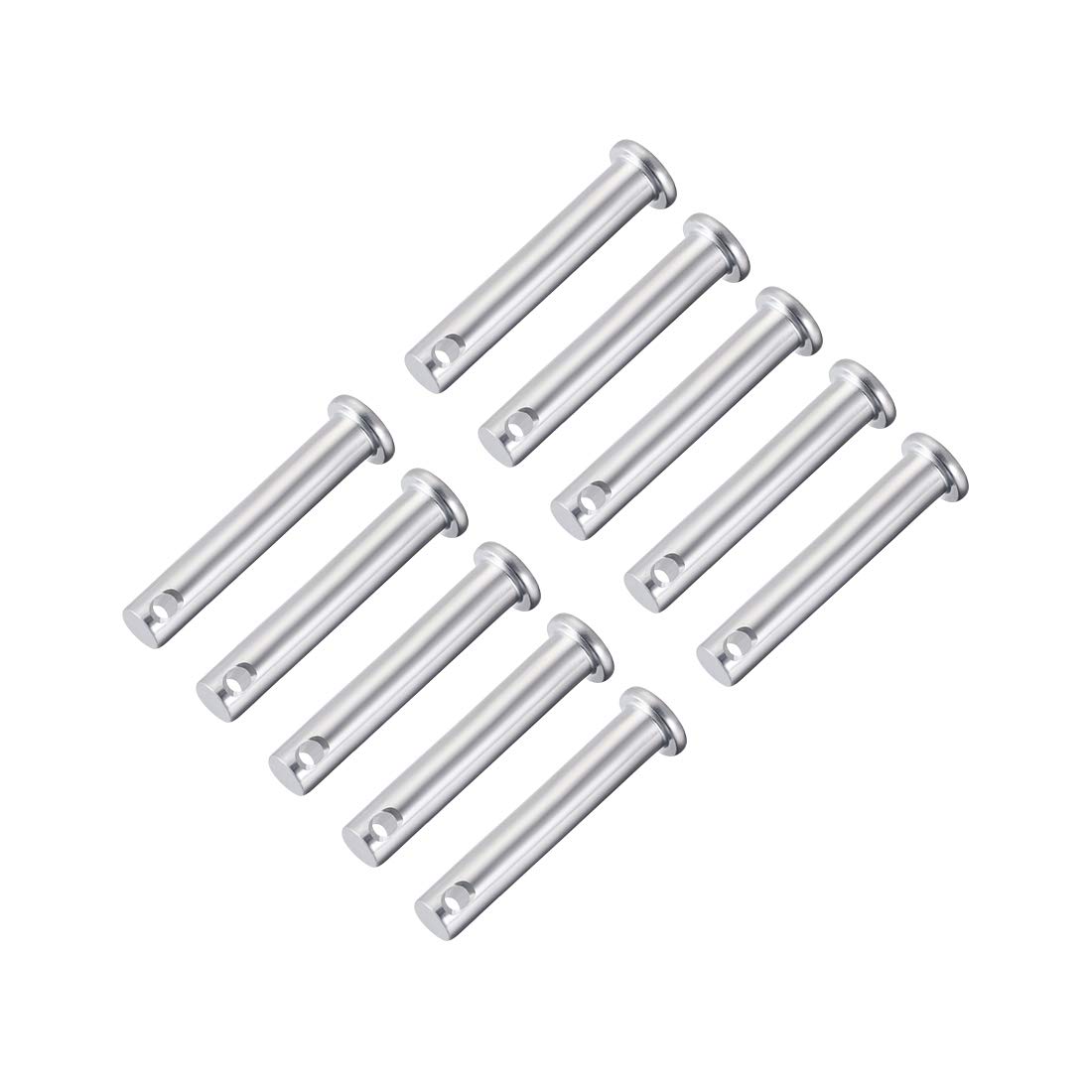sourcing map Single Hole Clevis Pins,8mm x 45mm Flat Head Zinc-Plating Steel 10 Pcs