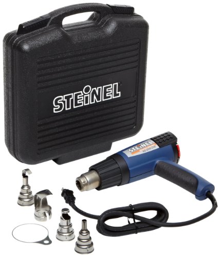 Steinel HG 2310 Case Set - Electronic Heat Gun with LCD Display, 1600 W power tool, temperature and airflow continuously variable, hot air gun with lockable override control, ideal for use on electronics and medical manufacturing, including multiple refle