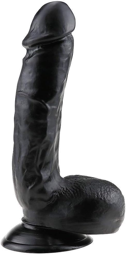 WGZL 8.7'' Realistic Dillo with Suction Cup,Analog Plug for Male and Female Couples (Color : Black)