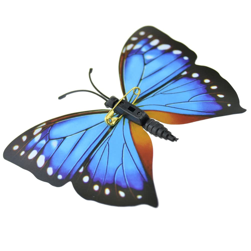 FiveSeasonStuff® 24 Pcs 3D Butterfly Collection for Clothes, Draperies, Curtains Decoration etc (Blue Butterflies with Metal Pin)