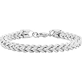 Edforce Stainless Steel Men's 6mm Franco Chain Bracelet 8"