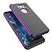 LG V30 Case, LG V30 Plus Cute Cover, Tekcoo [Tmajor] Shock Absorbing [Purple] Hybrid Combo Rubber Silicone & Plastic Scratch Resistant Sturdy Bumper Rugged Sturdy Grip Hard Protective Cases