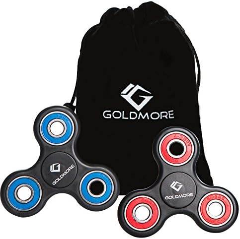 2 Pack Fidget Spinner,EDC Toy by Goldmore,Hand Tri-Spinner Fidget,High Speed Ceramic Bearing 1-3 Min Spins,Anti-Anxiety and Stress Relief Perfect for ADD, ADHD, Killing time,Autism and Boredom