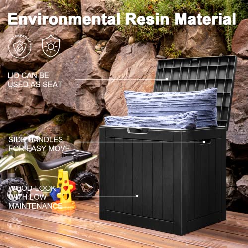 Deck Box 30 Gallon Outdoor Storage Box for Food Deliveries, Patio Tools