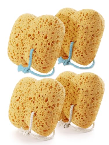 Bathing Sponges, Azymi 4-Pack Shower Sponge for Women Men, Body Wash Sponges with Dense Foam for Gentle & Deep Cleansing, Ultra-Soft for Sensitive Dry Skin