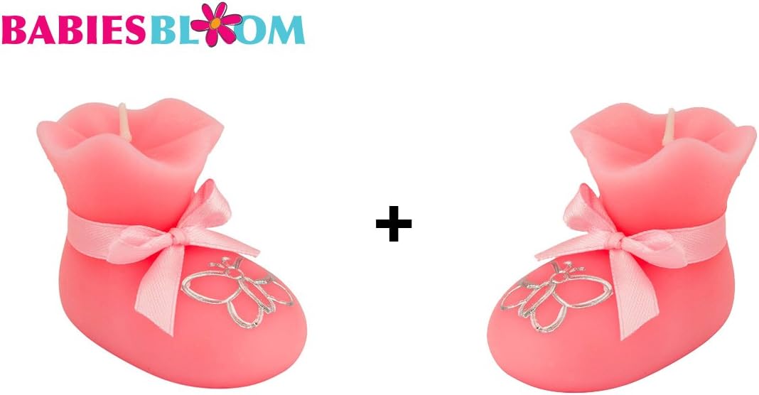 Babies Bloom Baby Pink Shoe Birthday Candle Favor (Set of 2)
