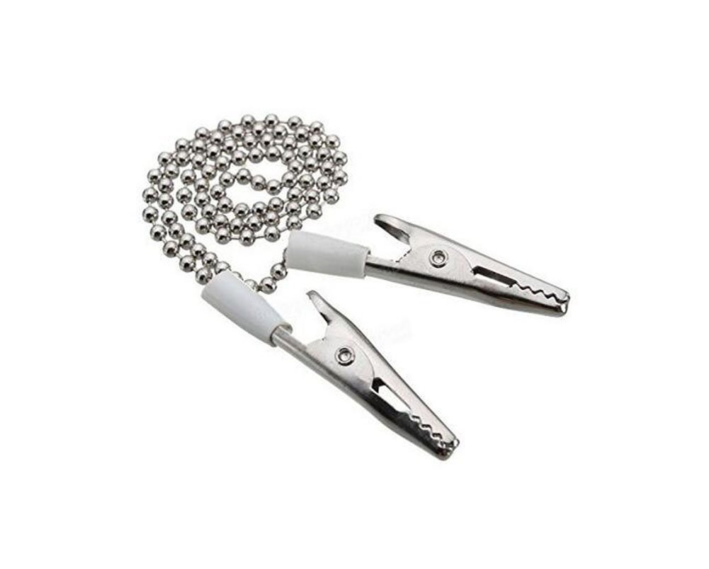 4PCS Adjustable Metal Neck Strap Napkin Clip Lanyard Neck Strap Baby Elderly Adult Towel Apron Bib Clip and Dental Ball Chain Clips