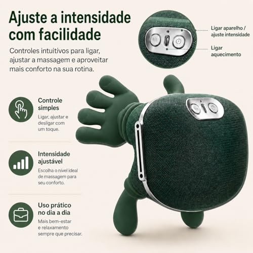 Massageador Mãozinha Elétrico Pescoço Ombro Aquecimento Recarregável USB 3D