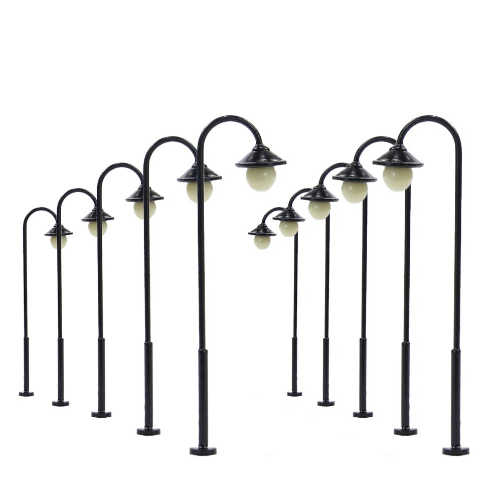 LYM12 10 pcs Model Railway Led Lamppost Lamps Street Lgihts HO Scale 55mm 12V New