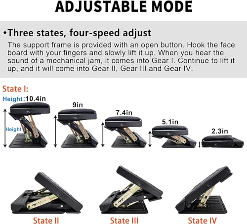 Nalacal Adjustable Foot Rest For Under Desk At Work, Ergonomic Stool Computer Footrest Foldable Height Soft Cushion Office, Gaming,Computer